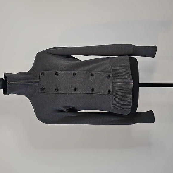 Banana Republic Charcoal Double-Breasted Cotton Jacket With Zip Closure - Picture 6 of 9